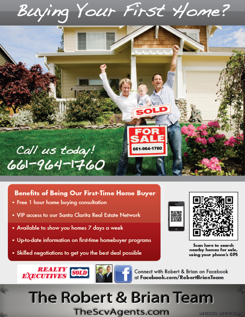 Robert and Brian Team Santa Clarita First-Time Homebuyer Flyer